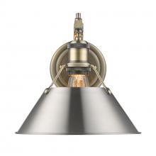  3306-1W AB-PW - Orwell AB 1 Light Wall Sconce in Aged Brass with Pewter shade